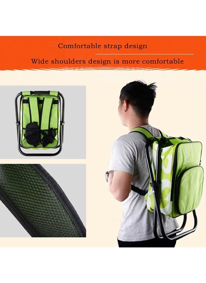 Portable Camping Chair, Back Rest and Cooler Bag,Lightweight Portable Outdoor Chair for Fishing Garden Hiking Backpacking Travel Outside Seat