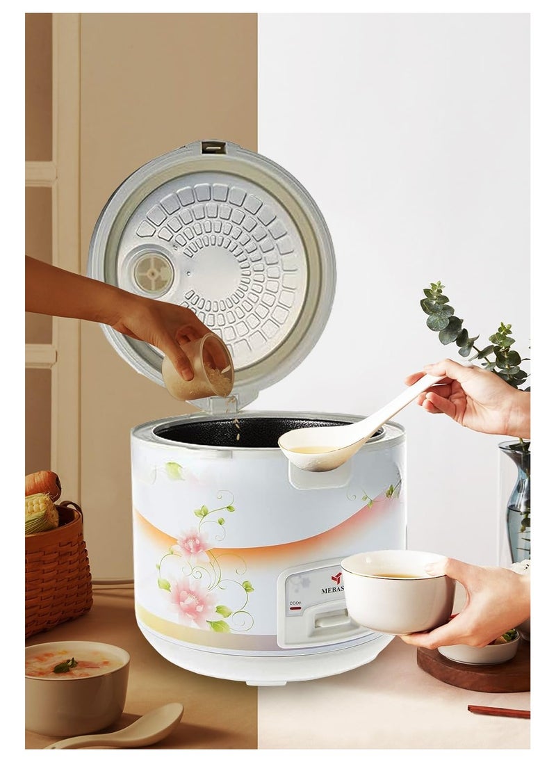 ​Mebashi ME-RC728 Electric Rice Cooker 2.8L 900W Non-Stick Inner Pot White​