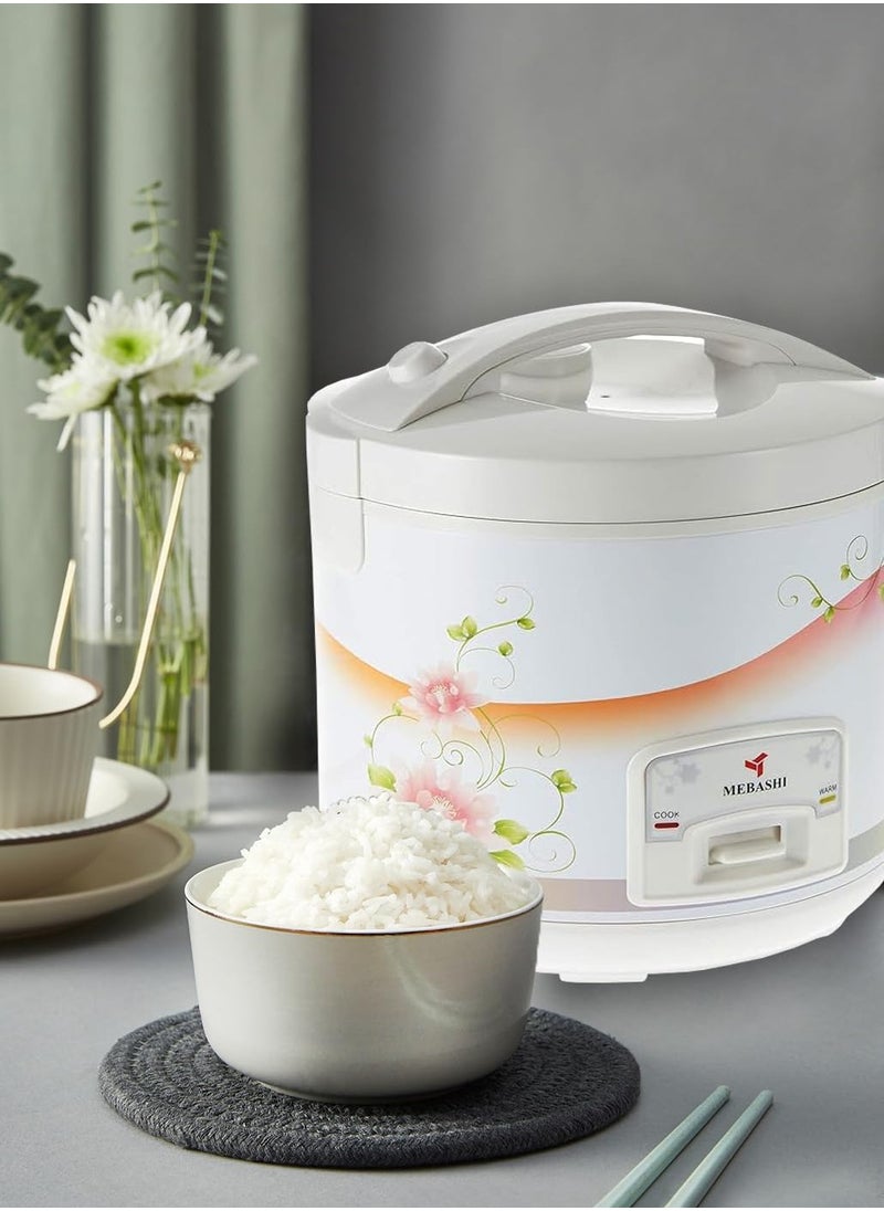 ​Mebashi ME-RC728 Electric Rice Cooker 2.8L 900W Non-Stick Inner Pot White​