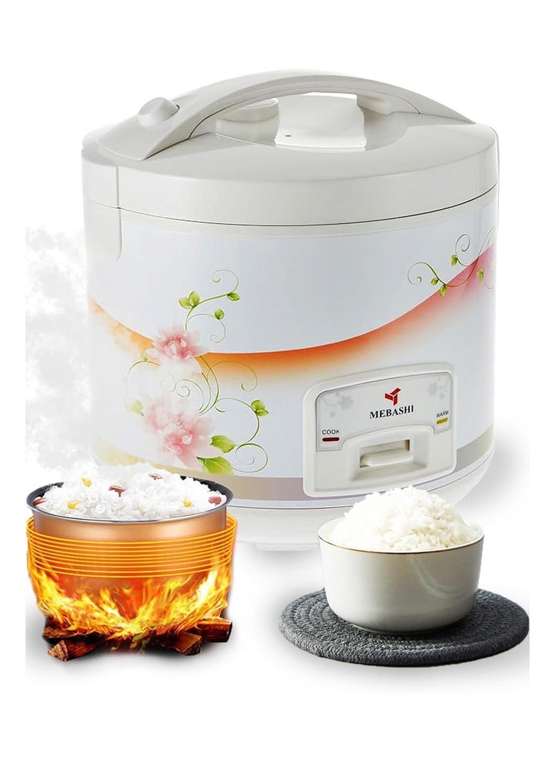 ​Mebashi ME-RC728 Electric Rice Cooker 2.8L 900W Non-Stick Inner Pot White​