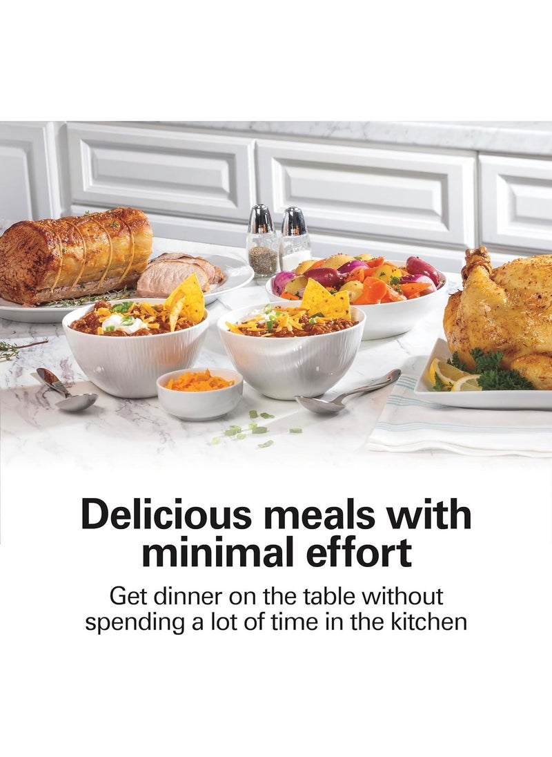 Slowcooker - 6 Liters - With Removable Ceramic Inner Pan - PFAS Free - 320W - Keep Warm Function - Stainless Steel SLC1013