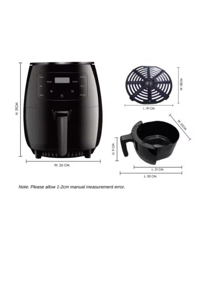 6L Electric Digital Air Fryer Oven – Multi-Function Oil-Free Cooker with Preset Cooking Programs, Healthier Deep Frying, Digital Touch Control, Temperature Range 60–230°C