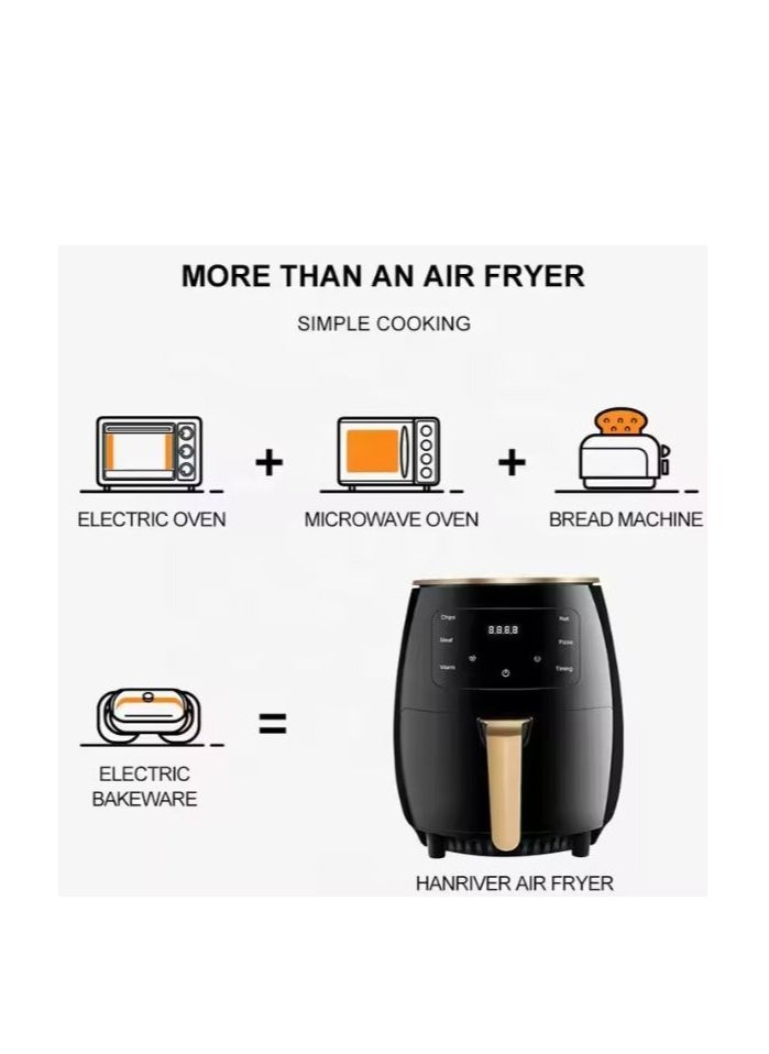 6L Electric Digital Air Fryer Oven – Multi-Function Oil-Free Cooker with Preset Cooking Programs, Healthier Deep Frying, Digital Touch Control, Temperature Range 60–230°C