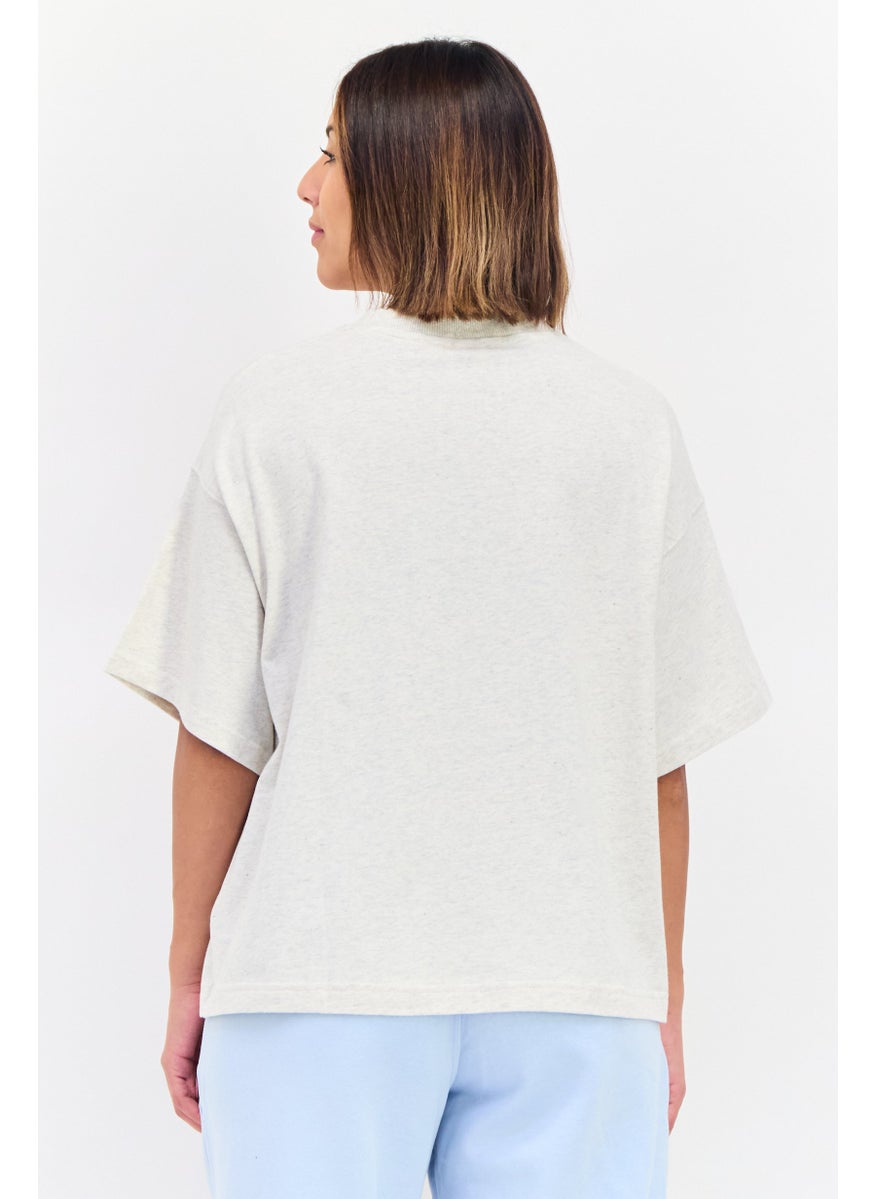 Women Sportswear Fit Short Sleeves Outdoor T-Shirt, Beige