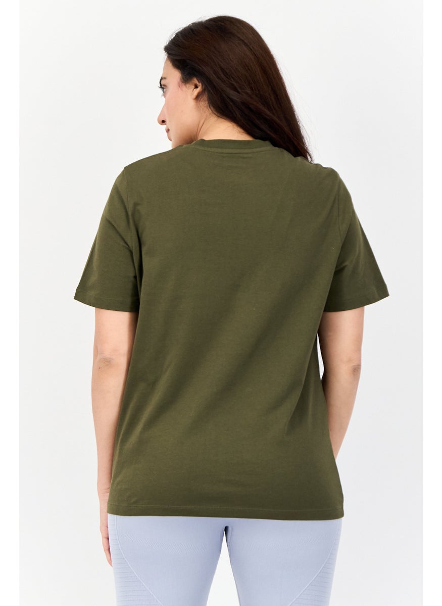 Women Sportswear Fit Short Sleeve Training T-Shirt, Olive