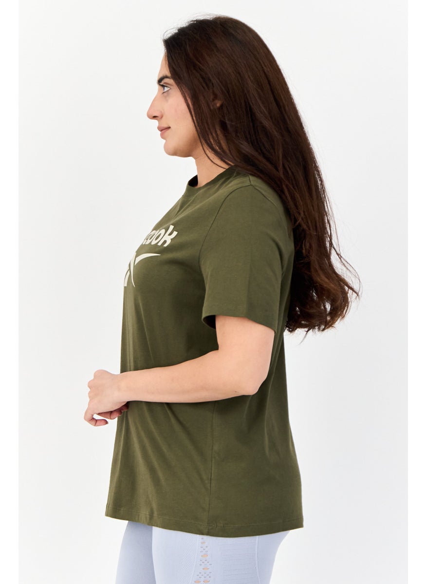 Women Sportswear Fit Short Sleeve Training T-Shirt, Olive