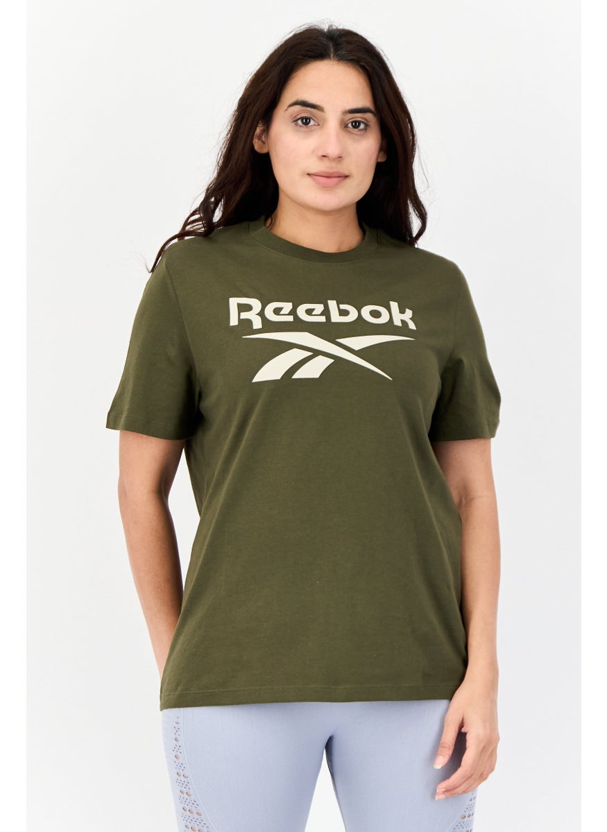 Women Sportswear Fit Short Sleeve Training T-Shirt, Olive