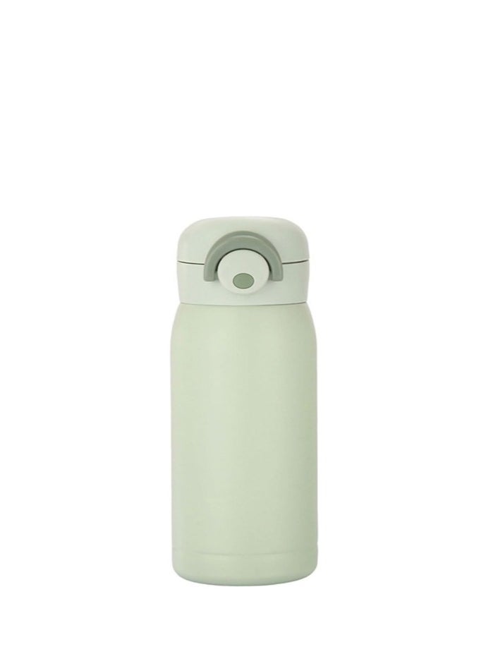 Mini Water Bottle,Thermal Cup With Snap Flip Lid Leak Proof,Cute Insulated Stainless Steel Bottle For Hot u0026 Cold Drink,BPA Free,Perfect for Coffee,beverage,Water,Tea (Green, 350ml)