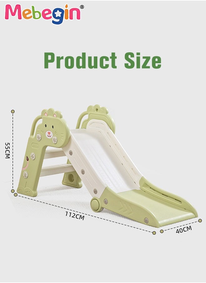Folding Slide with Adorable Appearance, Freestanding Climber Playset, Durable Sturdy Slide with Three-stage Slide Design, Solid Base, Smooth Edges and Corners, Indoor and Outdoor Use, Ideal Gifts fo