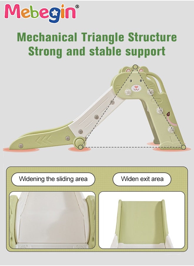 Folding Slide with Adorable Appearance, Freestanding Climber Playset, Durable Sturdy Slide with Three-stage Slide Design, Solid Base, Smooth Edges and Corners, Indoor and Outdoor Use, Ideal Gifts fo