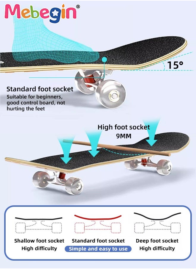 78*20cm Skateboard Set with Storage Bag and 6PCS Protect Gear, 7-ply Maple Deck Skate Board with Durable Deck and Smooth Wheels, Easy to Ride and Stop, Suitable for All Types of People