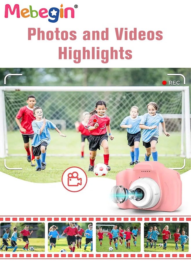 Kids Toy Camera, 1080P HD Toddler Digital Video Camera with 32G SD Card and Lanyard, Portable HD 13 Million Pixels Selfie Camera with Timing Shooting Function, Ideal Gift for Kids