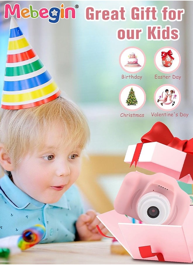 Kids Toy Camera, 1080P HD Toddler Digital Video Camera with 32G SD Card and Lanyard, Portable HD 13 Million Pixels Selfie Camera with Timing Shooting Function, Ideal Gift for Kids