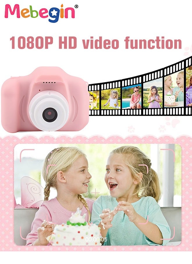 Kids Toy Camera, 1080P HD Toddler Digital Video Camera with 32G SD Card and Lanyard, Portable HD 13 Million Pixels Selfie Camera with Timing Shooting Function, Ideal Gift for Kids