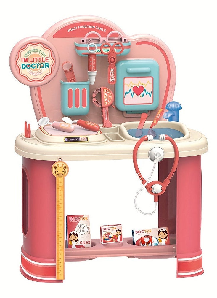 Kids Pretend Play Doctor Kit with Medical Operating Table & Accessories - Parent-Child Interactive Toy Set