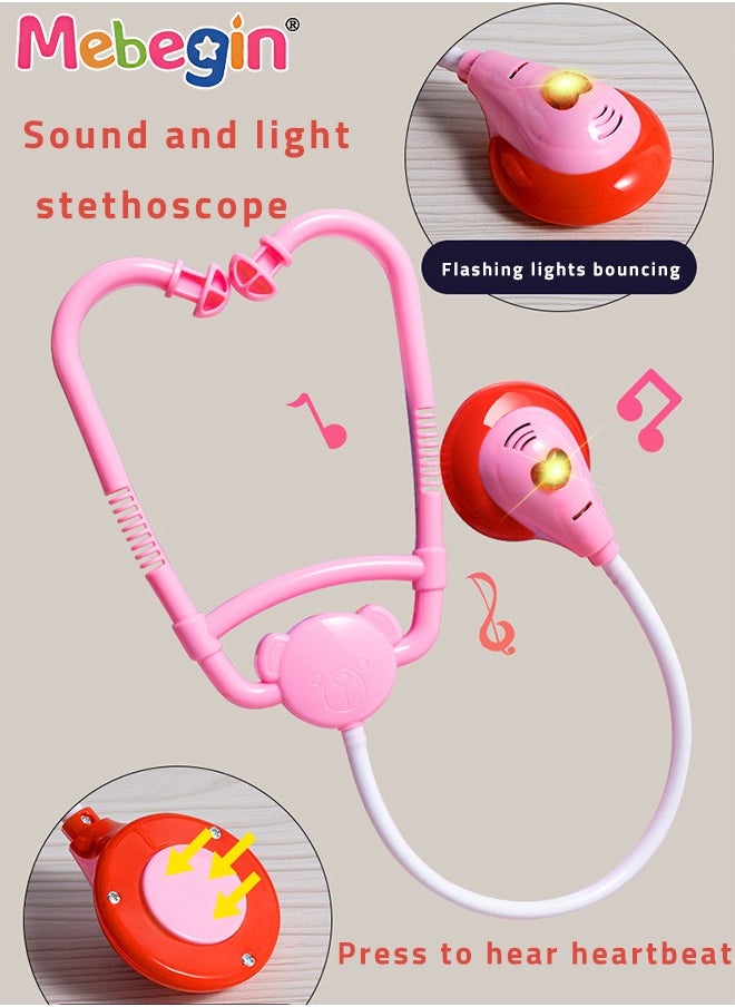 65 Pieces Kids Doctor Kit Pretend Play Toys with Working Stethoscope and Coat Carry Case,Medical Role Play Educational Toy,Doctor Playset for Boys Girls Ages 3+