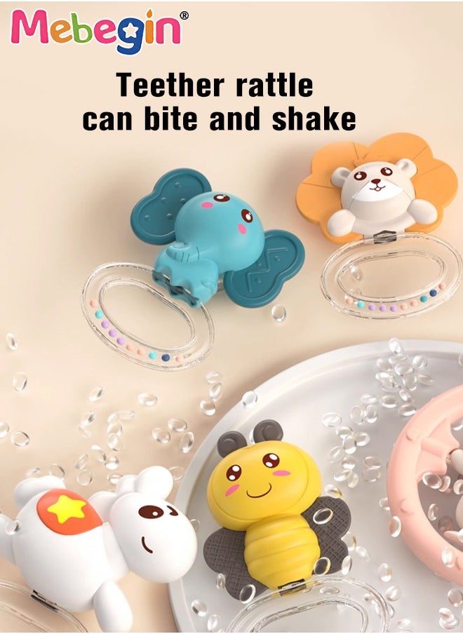 Baby Crib Mobile with Lights, Music and Teether Rattle, Universal Crib Attachment, Adorable crib hanging toys, Multifunctional Hanging Toys, Ideal Nursery Toy for Babies, 3 AA Batteries Required(Not