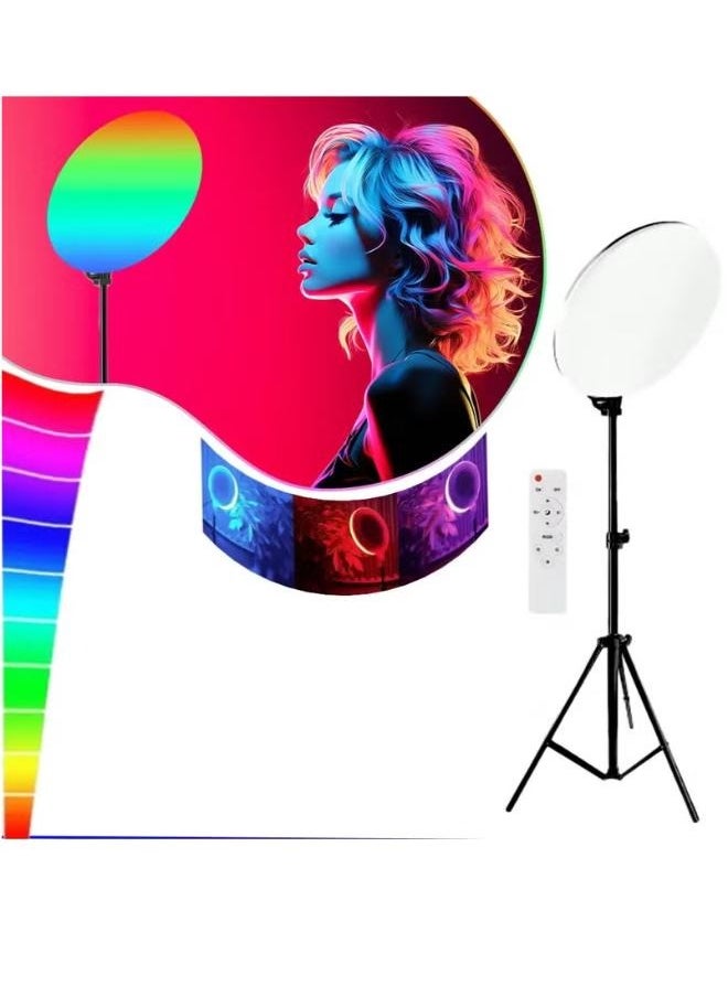 RGB-LED GS-450 Professional Photography Fill Light | 26CM RGB Dimmable Ring Light with Remote Control, Adjustable Brightness & Color Modes, Ideal for Makeup, Live Streaming & Video Recording