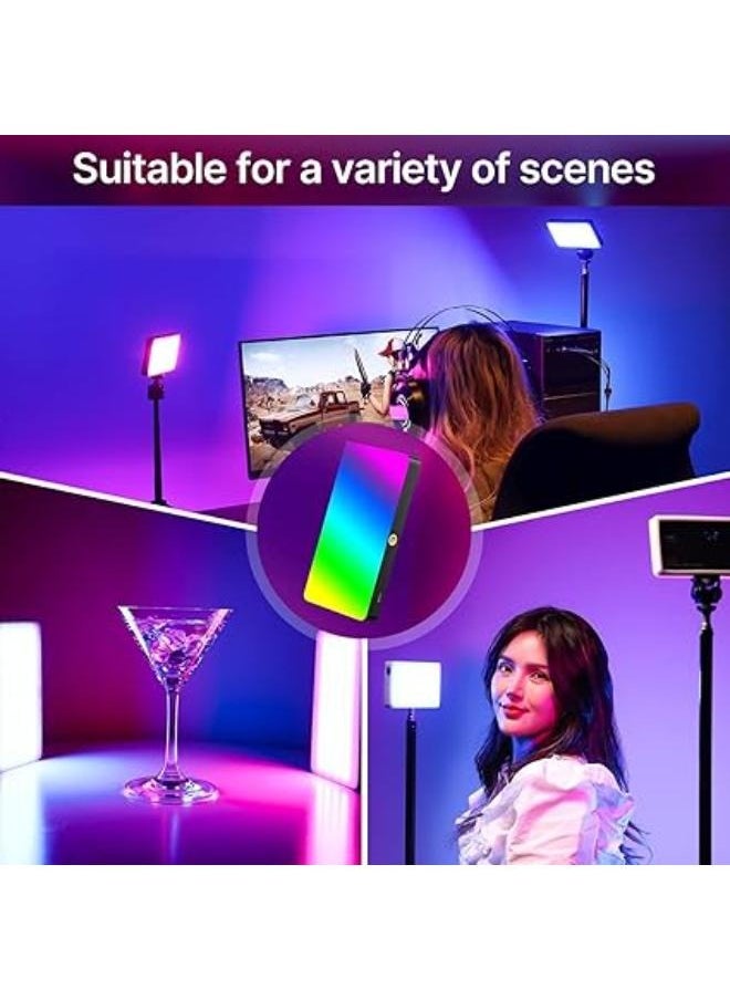 RGB LED Photography Fill Light PM-48 | Portable 360° Full-Color Dimmable Video Light Panel with Adjustable Brightness, Built-in Battery for Vlogging, YouTube, TikTok, Makeup & Live Streaming