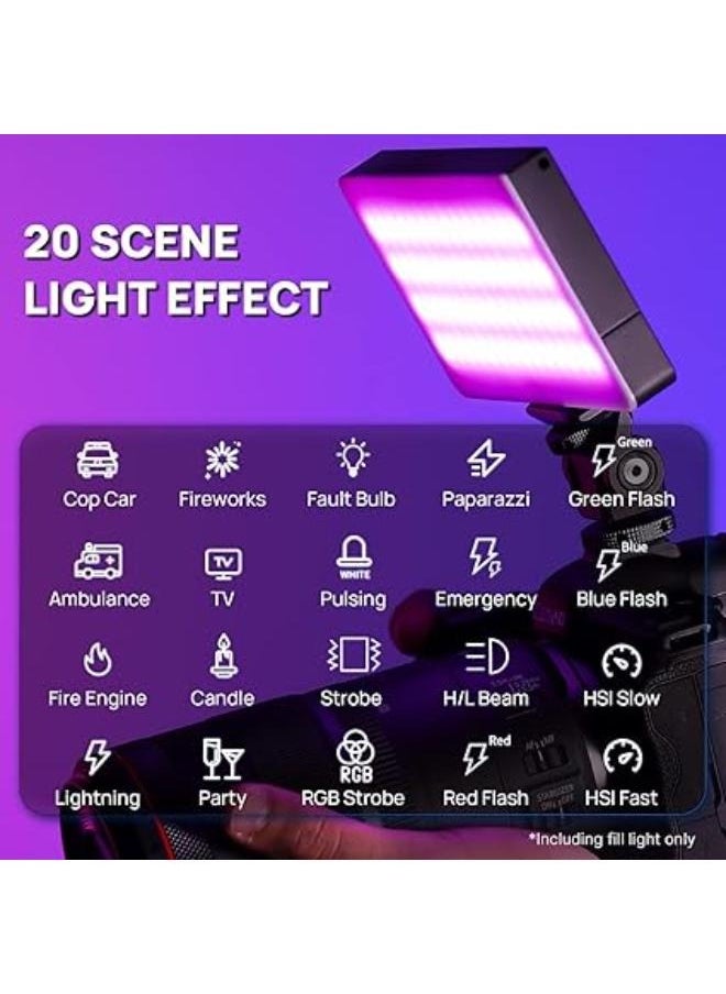 RGB LED Photography Fill Light PM-48 | Portable 360° Full-Color Dimmable Video Light Panel with Adjustable Brightness, Built-in Battery for Vlogging, YouTube, TikTok, Makeup & Live Streaming
