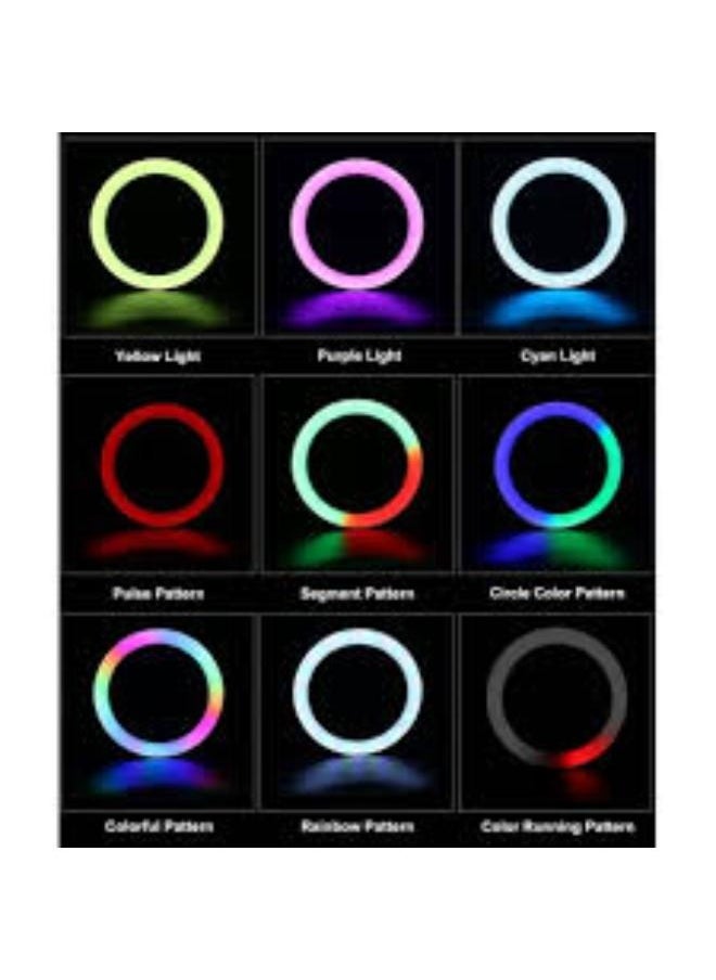 MJ36 RGB LED Soft Ring Light with Phone Holder & Tripod Stand – Dimmable 360° Lighting for Vlogging, Reels, Live Streaming, Photography, and Makeup