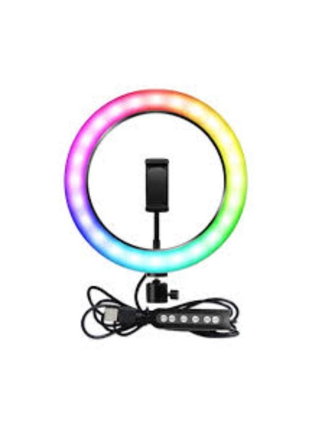 MJ36 RGB LED Soft Ring Light with Phone Holder & Tripod Stand – Dimmable 360° Lighting for Vlogging, Reels, Live Streaming, Photography, and Makeup