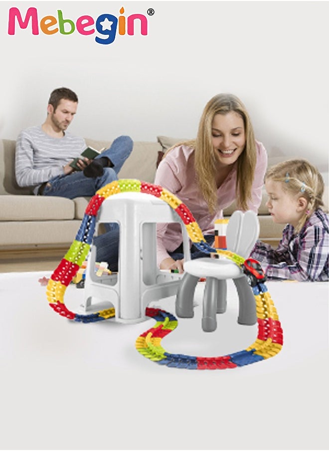 145 Pieces Race Track Toys for Kids Boys Flexible Changeable Magic Car Tracks Playset Birthday Gifts Vehicle Toys