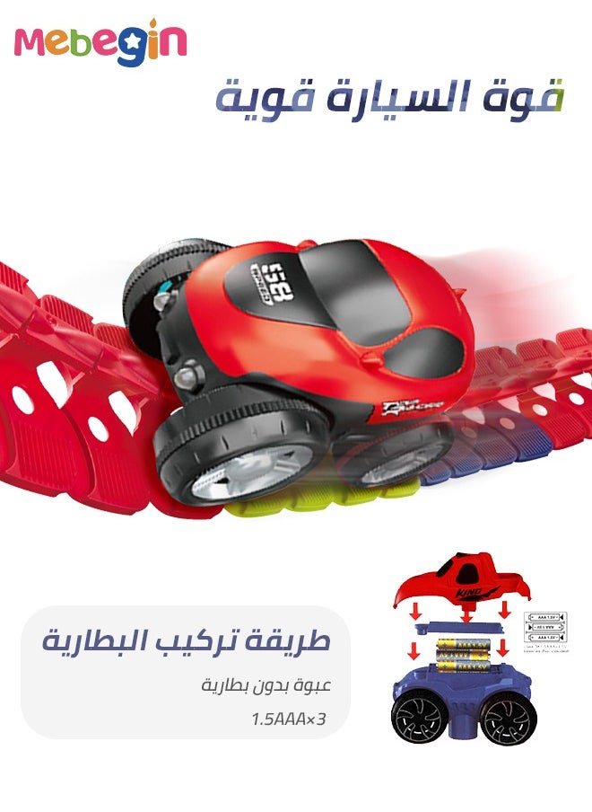 145 Pieces Race Track Toys for Kids Boys Flexible Changeable Magic Car Tracks Playset Birthday Gifts Vehicle Toys