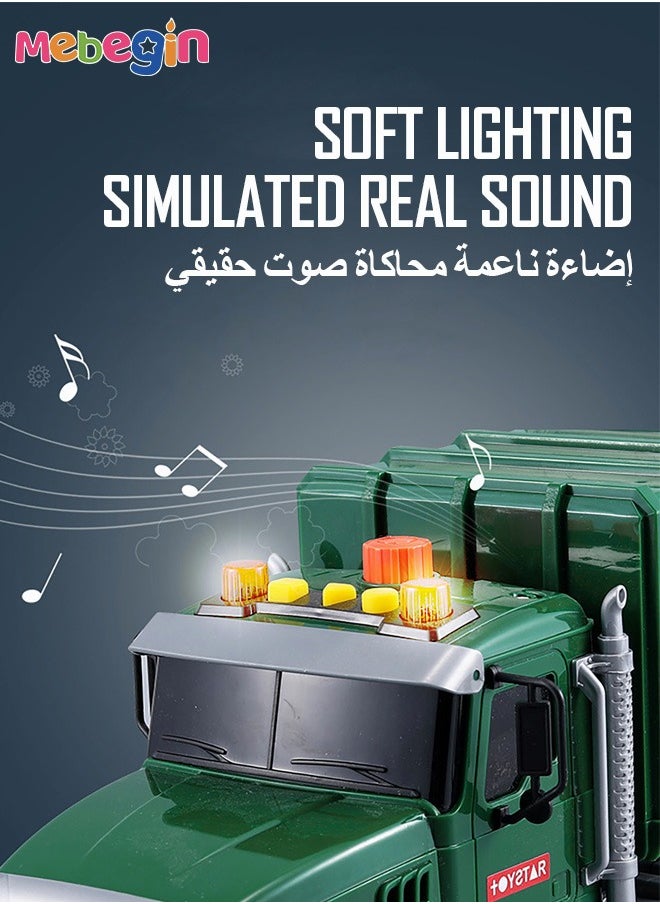 Engineering Trash Vehicle  Truck With Lights u0026 Sounds Inertia Car Garbage Recycling Truck Toy Set