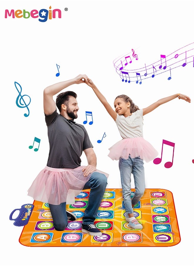 Alphabet Learning Dance Playmat, Education Dancing Pad with Adjustable Built-in Music, Slip and Safe Play Mat Toy, Great for Developing Kid's Musical Interest, Hands-on Ability and Imagination Capac