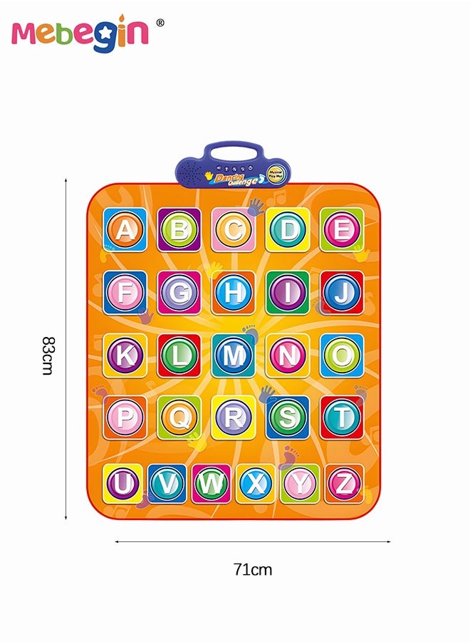 Alphabet Learning Dance Playmat, Education Dancing Pad with Adjustable Built-in Music, Slip and Safe Play Mat Toy, Great for Developing Kid's Musical Interest, Hands-on Ability and Imagination Capac
