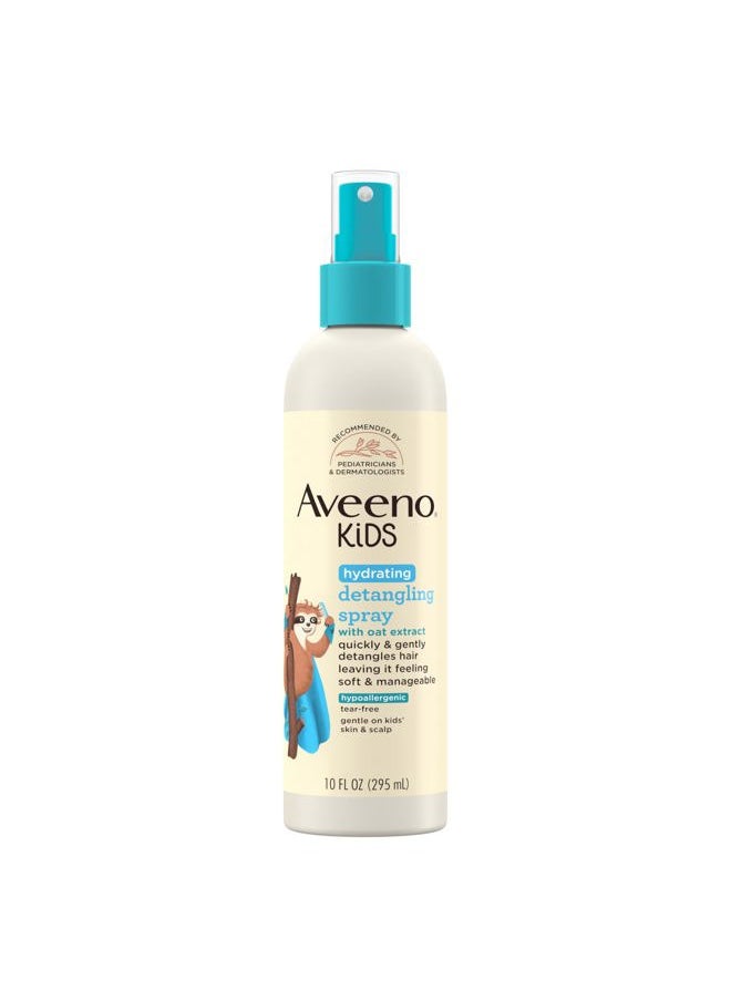 Aveeno Kids Hydrating Detangling Spray with Oat Extract, Quickly & Gently Detangles Kids' Hair, Tear-Free & Suitable for Skin & Scalp, Light Fragrance, Hypoallergenic, 10 fl. oz