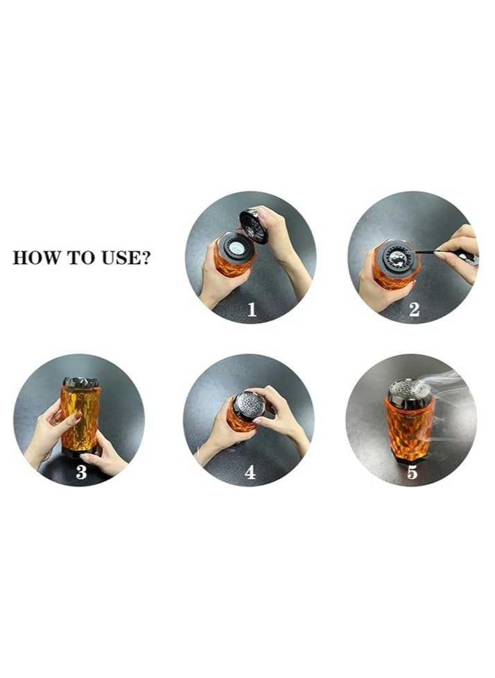 Elegant USB Rechargeable Incense Burner – Portable Oud and Bakhoor Burner for Home, Office, and Car (Orange)