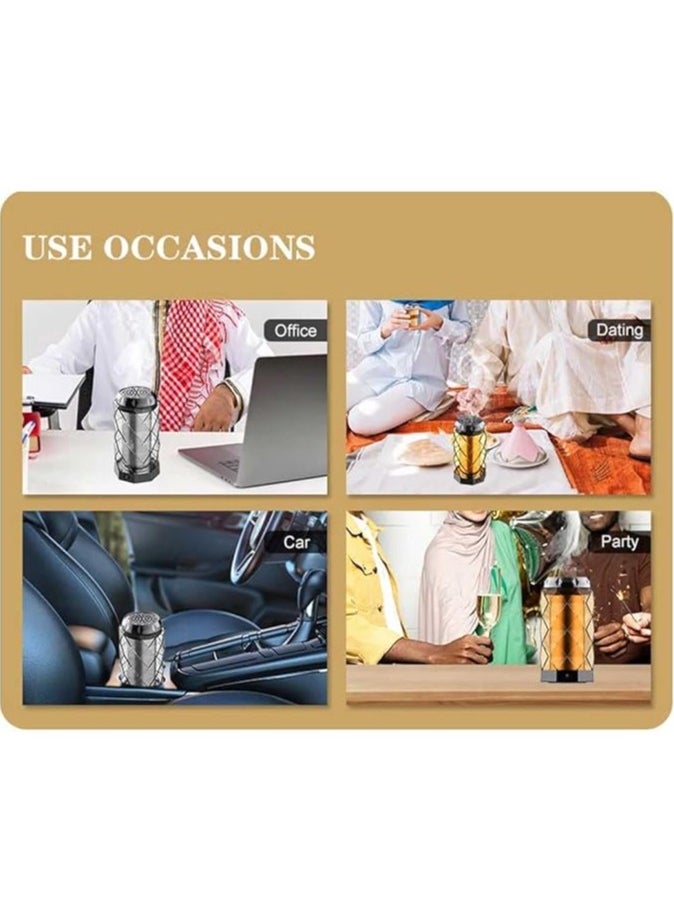 Elegant USB Rechargeable Incense Burner – Portable Oud and Bakhoor Burner for Home, Office, and Car (Orange)
