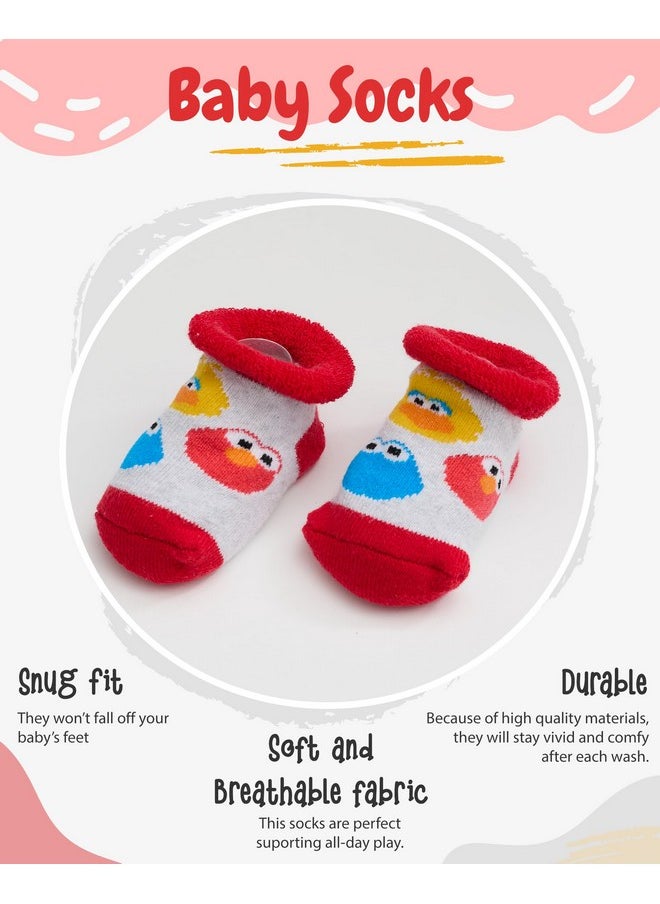 Sesame Street Elmo & Cookie Monster Bib and Booties Set - Adorable Baby Gift for Newborns and Infants (0-12M)