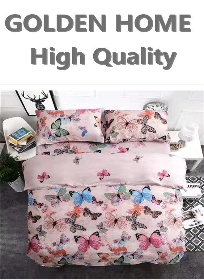 Golden Home Luxurious Single-Person Bedding Set - Includes 1 Duvet, 1 Bed Sheet, and 4 Pillowcases Soft & Comfortable