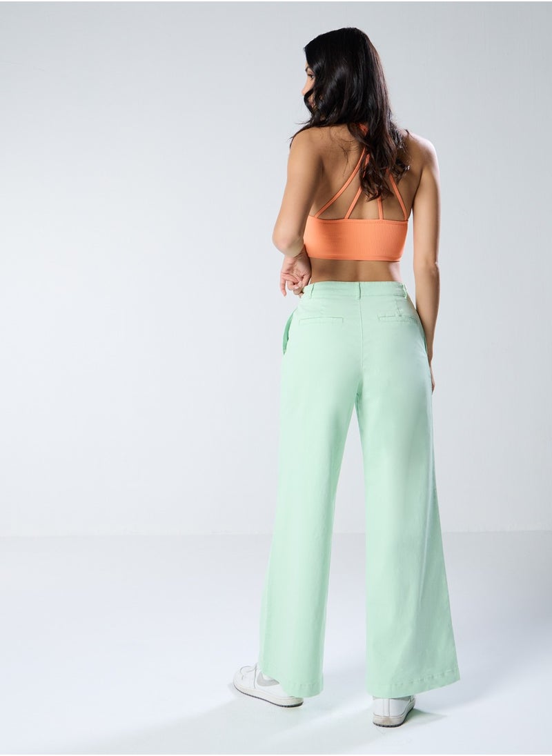 Light Green Pleated Pants