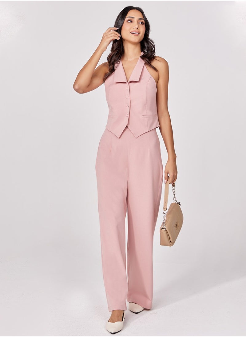 Flared Leg Formal Pink Pant