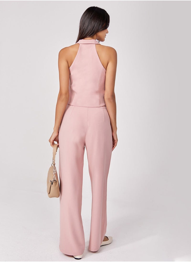 Flared Leg Formal Pink Pant