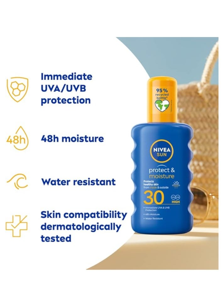 Nivea Sun SPF 30 High Protect & Moisture Moisturizing Sun Spray, 200 ml