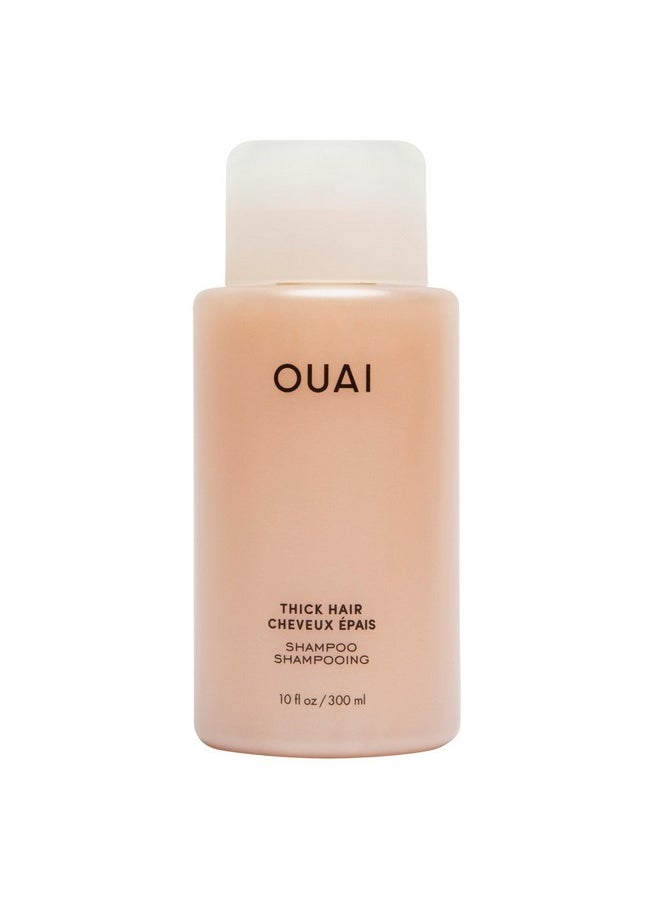 OUAI Thick Shampoo - Moisturizing Shampoo with Keratin, Marshmallow Root, Shea Butter & Avocado Oil for Thick Hair - Strengthens & Hydrates Strands - Paraben, Phthalate, Sulfate Free Shampoo - 10 oz