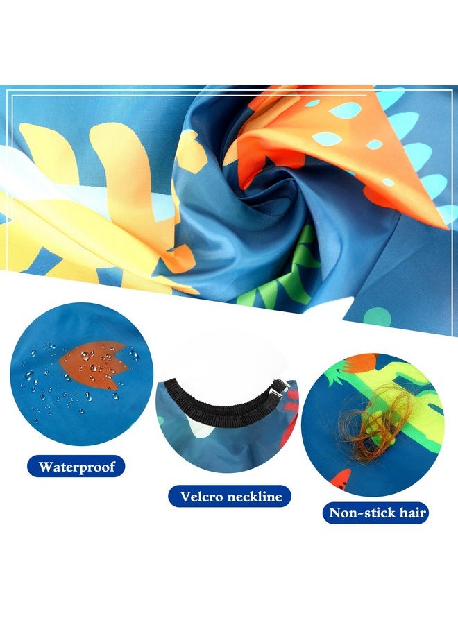 FEBSNOW Kids Hair Cutting Cape,Professional Kids Barber Cape and Neck Duster Brush Cartoon Hairdresser Apron with Adjustable Closure for Children Salon Barber Supplies for Kids & Adults 55x39 Inches