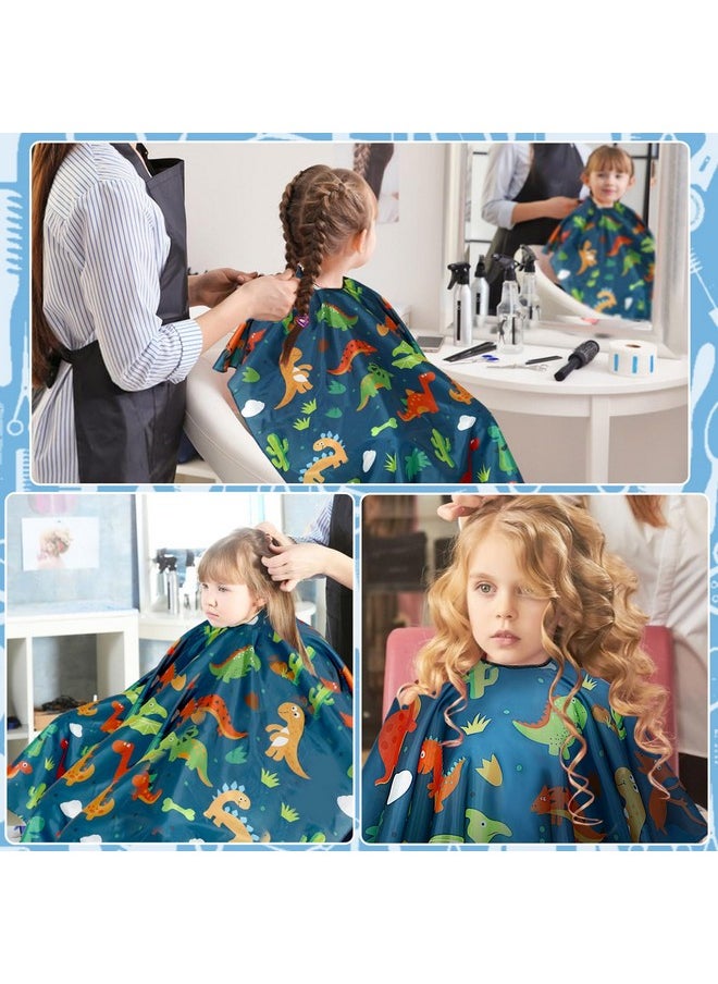 FEBSNOW Kids Hair Cutting Cape,Professional Kids Barber Cape and Neck Duster Brush Cartoon Hairdresser Apron with Adjustable Closure for Children Salon Barber Supplies for Kids & Adults 55x39 Inches