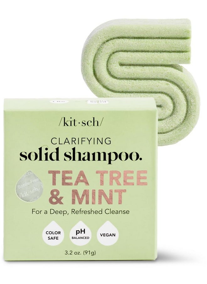 Kitsch Tea Tree & Mint Anti-Dandruff Shampoo Bar - Vegan, Natural, Paraben & Sulfate Free | For Itchy Scalp & All Hair Types | Made in US, 3.2oz