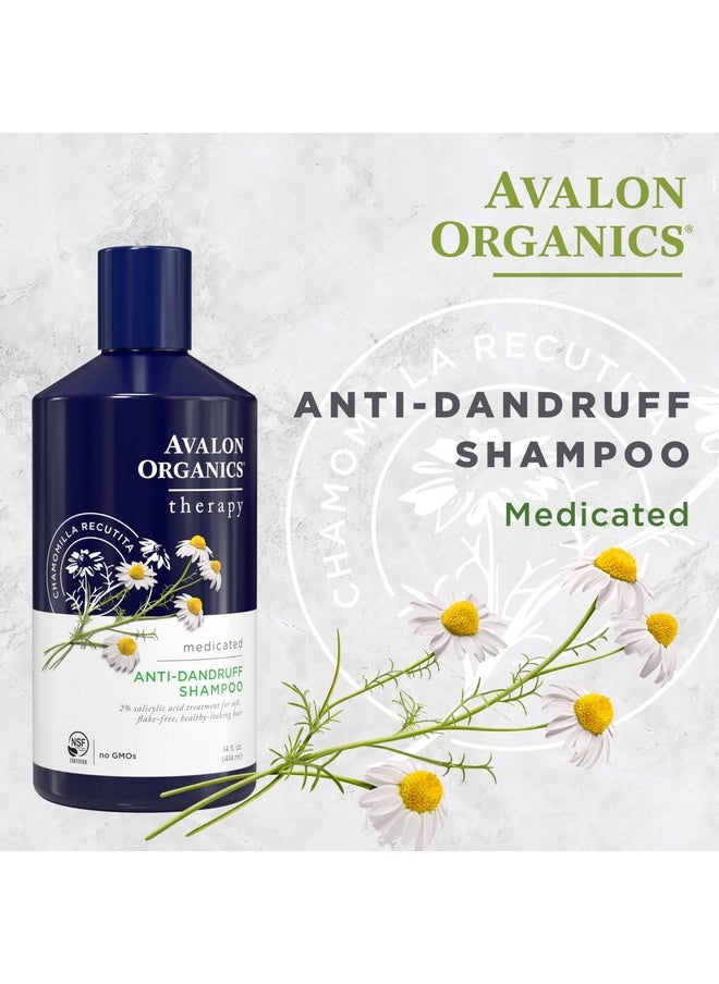Avalon Organics Therapy Medicated Anti-Dandruff Shampoo for Soft, Flake-Free Hair, 14 Fluid Ounces