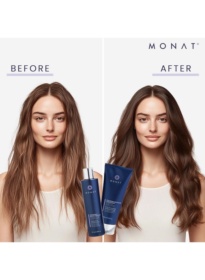 MONAT Volumizing Shampoo and Conditioner Set Infused with REJUVENIQE For Flat Fine to Medium Hair - Boosts Volume & Strengthens with Biotin, Collagen, Vitamins - UV Protectant | 8 fl oz & 6 fl. oz