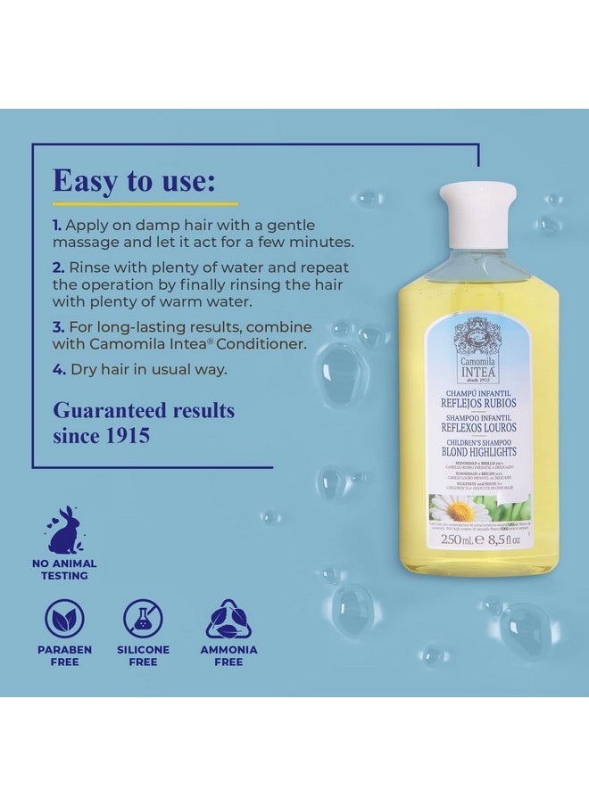 Intea Camomila Kids Shampoo for Blonde Highlights - 8.5Oz Chamomile Shampoo Hair Lightener for Kids - Natural Extract Toddler Shampoo with No Silicones or Parabens