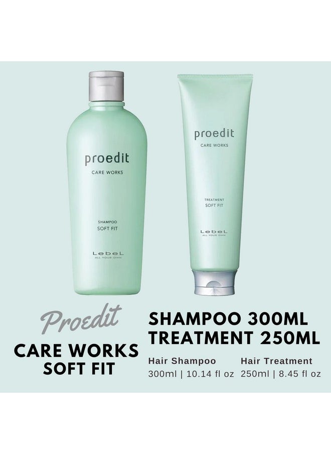 Lebel Proedit Care Works Hair Shampoo 300ml & Hair Ttreatment 250ml Set - Soft Fit