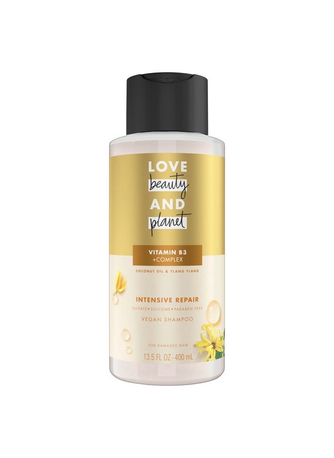 Love Beauty and Planet Shampoo with Vitamin B3 Coconut Oil & Ylang Ylang for Intensive Repair for Damaged Hair Sulfate, Silicone, & Paraben Free. Cruelty-Free. 13.5 oz