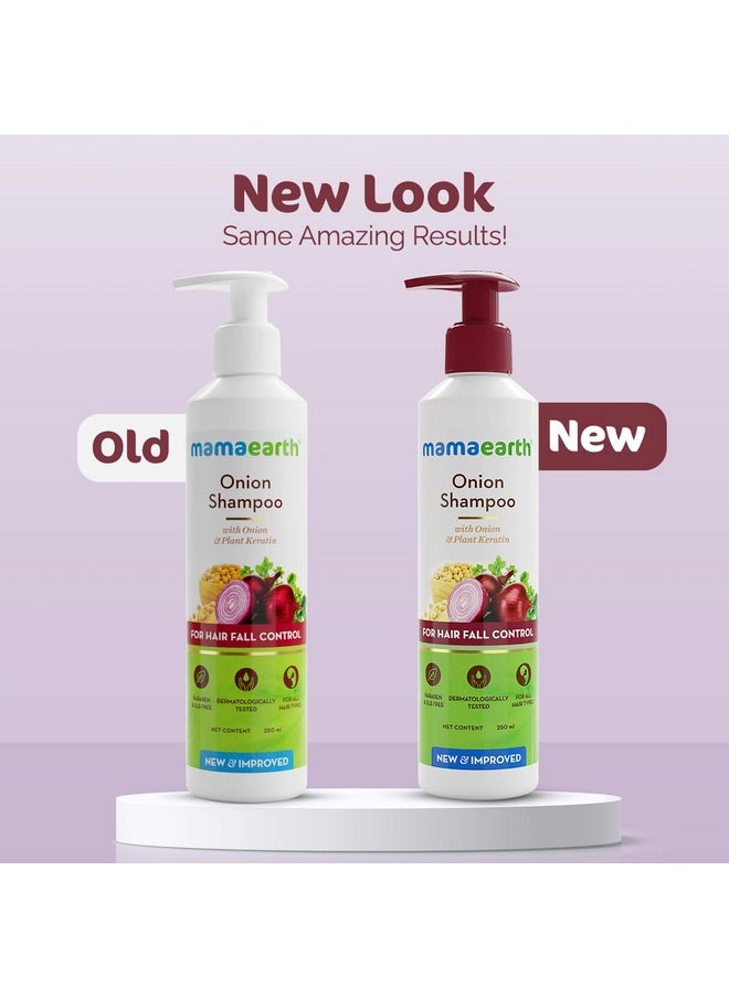 MAMAEARTH Onion Shampoo for Hair Growth & Loss Control | Moisturizing Gentle Scalp Cleanser with Plant Keratin | Sulfate & Paraben Free | 8.45 Fl Oz (250ml)